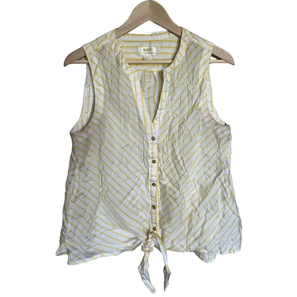 Maeve • Striped Modal Tie Waist Top